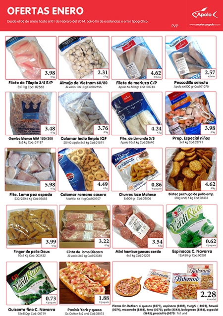 Comprar pescado congelado, ofertas 2014